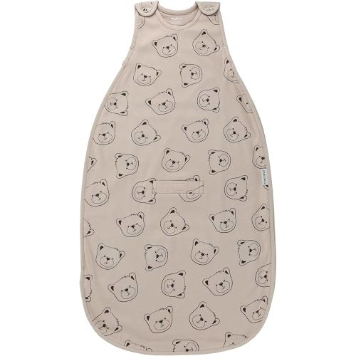 Woolino Merino Wool and Organic Cotton Ultimate Baby Sleep Sack - 4 Season Baby Wearable Blanket - Two-Way Zipper Adjustable Sleeping Bag - Universal Size (2-24 Months) - Teddy Bear