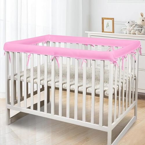 4 Pc Mesh Fabric Bed Rail Covers (4pc-Pink)