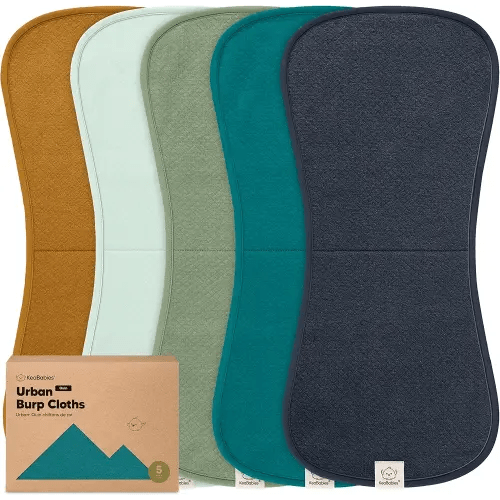 KeaBabies 5-Pack Organic Burp Cloths Baby Girl, Boy - Extra Large, Absorbent Baby Burp Cloths, Soft Burping Cloths for Babies, Newborn Burp Clothes, Cotton Burp Rags, Thick Burp Cloth (Eclipse/Quin)