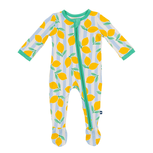 Larkspur Baby | Romper Pajamas | Zip Footie in Lemonade