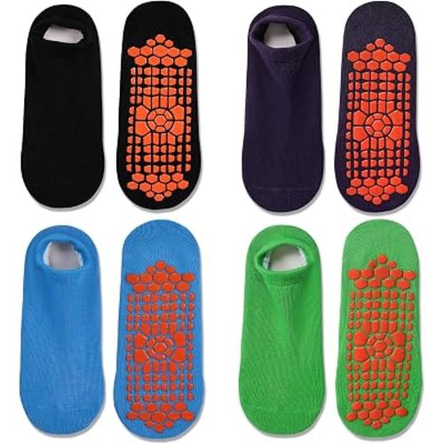 Tphon Non Slip Kids Trampoline Socks with Grippers for Toddler Children - Anti Skid Grip Socks for Boys & Girls