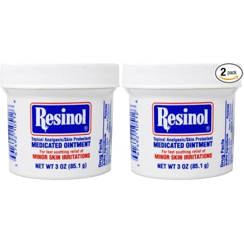Resinol Medicated Ointment For Itch Relief And Protection Of Skin Rashes and Irritations,3 Ounce Jar,(Pack of 2)