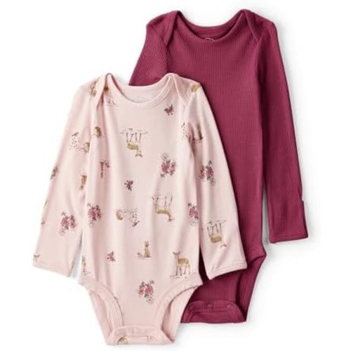 Carter's baby-girls Purelysoft 2-pack Long Sleeve Bodysuit