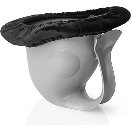 Baby Potty, Free Solution Baby Toilet with Non-Slip Band & Soft Cushion, Cute Fish Shaped Top Hat Potty for Newborn Indoor Outdoor, Grey