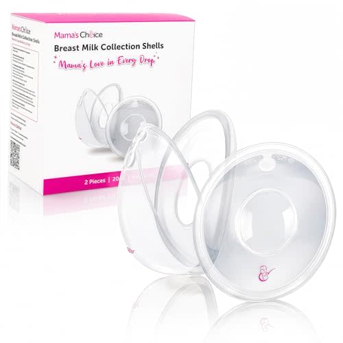 Breast Milk Collection Shells, 2 Pack Wearable Milk Catchers for Bra | Reusable wearable shells collect leaking milk inside a nursing bra with soft silicone contact and an easy-pour opening.