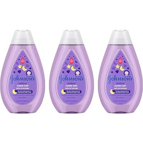 Johnson's Bedtime Baby Bubble Bath with NaturalCalm Aromas, Hypoallergenic and Sulfate-Free Nighttime Bubble Bath, 13.6 fl. oz, Pack of 3