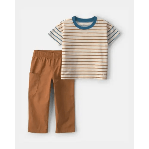 Toddler Boy 2-Piece Striped Short-Sleeve Top & Pant Set | Carter's
