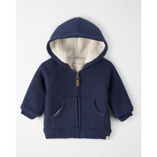 Baby Sherpa Waffle Knit Hooded Jacket Made with Organic Cotton - Little Planet | Carter's