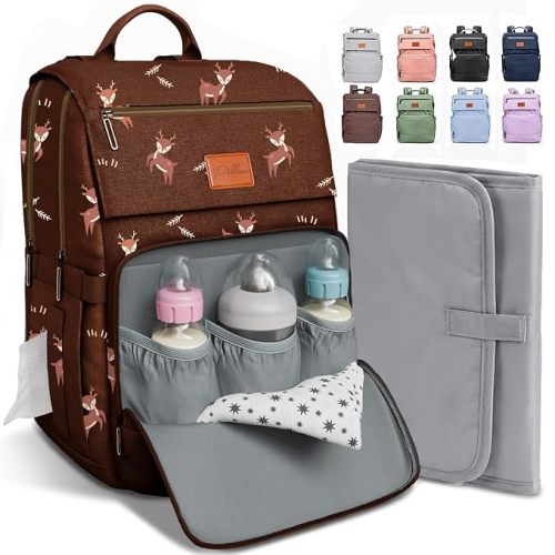 Baby Diaper Bag Backpack - Large Bag for Boys & Girls, Waterproof Diaper Backpack - Travel Diaper Bags w/Changing Pad, Baby Registry Search & Shower Gifts - Essentials Must Haves Newborn Stuff