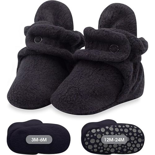 Zutano Unisex Fleece Baby Booties, Two Snap Closure, Newborn to 24 Months