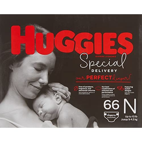 Huggies Special Delivery Hypoallergenic Baby Diapers, Size Newborn (up to 10 lbs.), 66 Count, Giga Jr. Pack