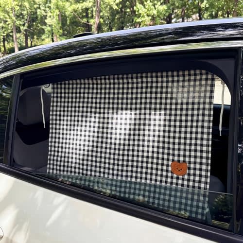 Gilprop 2 Pcs Car Window Shades Suction Cups Double Layer Auto Sun Shade Car Side Window Covers for Family Privacy Protection Breastfeeding Taking a nap Camping 18.5" x 26" (Black)