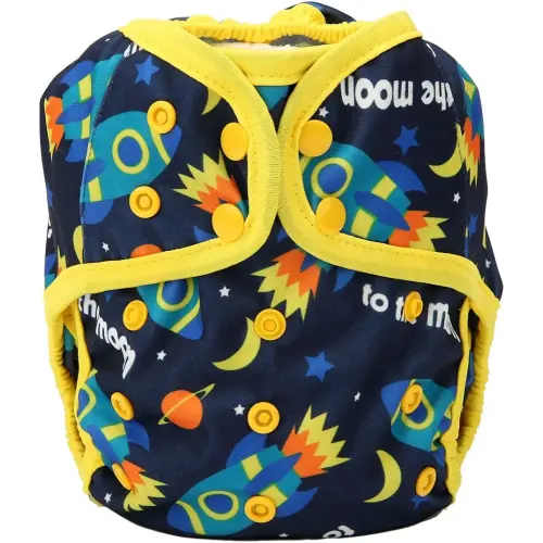 Sigzagor Baby Diaper Cover Nappy One Size 10lbs to 36lbs for Boys (Rocket)