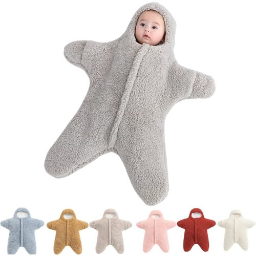 Zureto Baby Starfish Onesie - Thick Fleece Wearable Sleeping Bag for Newborns
