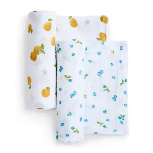 aden + anais Organic Cotton Muslin Swaddles 2 Pack in Fresh Fruit | aden + anais