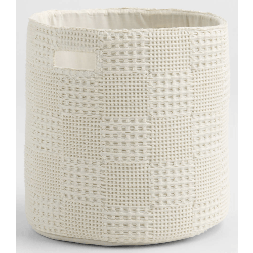 Nella Cream Organic Cotton Floor Storage Bin with Handles