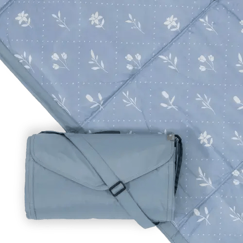 Outdoor Blanket - Blue Floral Patch