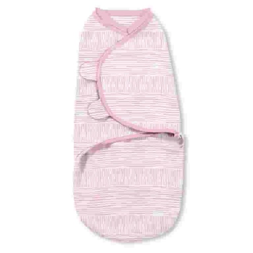 SwaddleMe Natural Position 2-in-1 Swaddle with Easy Change Zipper Size Small/Medium, 0-3 Months, 1-Pack (Sugar Stripes )