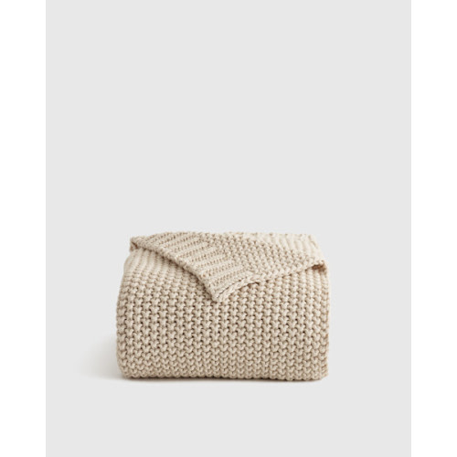 Cotton Fisherman Throw in Natural