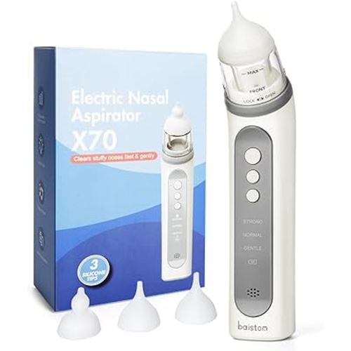 Baby Nasal Aspirator, Electric Nose Aspirator for Toddler, Baby Nose Sucker, Automatic and Rechargeable Nose Cleaner with Music and Light Soothing Function