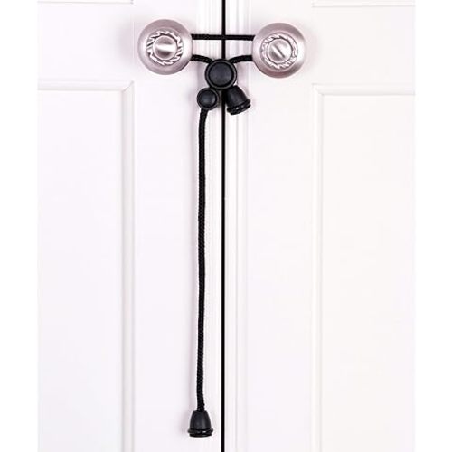 Baby Safety Cabinet Locks for Knobs Child Safety Cabinet Latches for Home Safety Strap for Baby Proofing Cabinets Kitchen Door RV No Drill No Screw No Adhesive (Black)