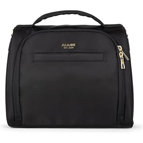 JuJuBe Insulated Bottle Bag, Breastmilk Cooler Bag Fits 3 Baby Bottles, Storage Tote for Nursing Mom, Daycare & Travel, Lunch Bag w/Handle & Shoulder Strap (Taupe)