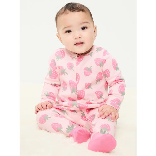 Ruffle-Trim 2-Way-Zip Sleep & Play Footed One-Piece for Baby