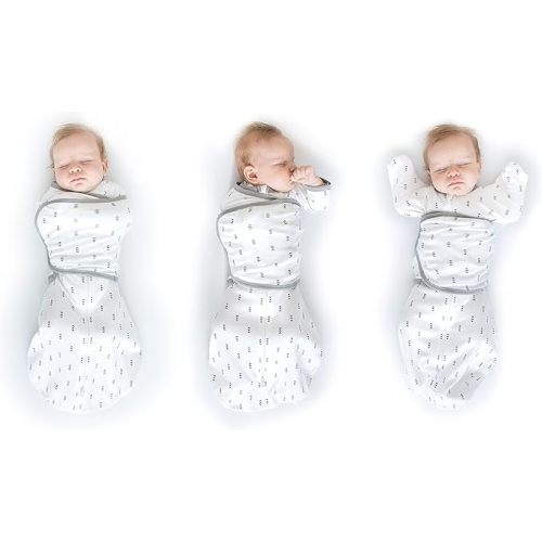 6-way Omni Swaddle Sack, Arms Up Swaddle for Newborn, Easy Transition Sleep Sack, Small, 0-3 mo, Heathered Gray