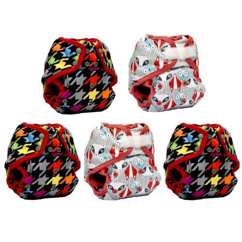 Kanga Care Rumparooz Reusable Cloth Diaper Covers One Size for Fitted Diapers and Prefolds with Leg Double Gusset (5pk) - Boy Prints