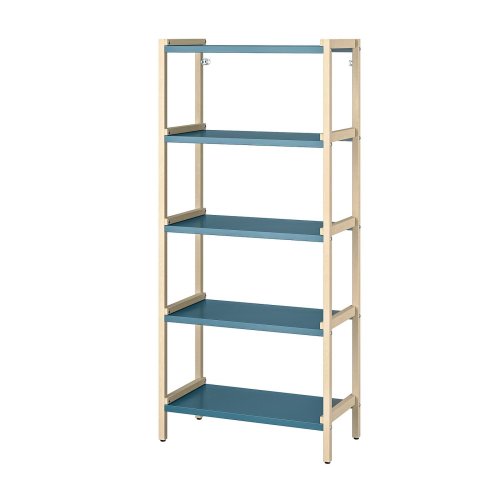 EKENABBEN Open shelf unit - aspen/blue 27 1/2x13 3/8x60 5/8 "