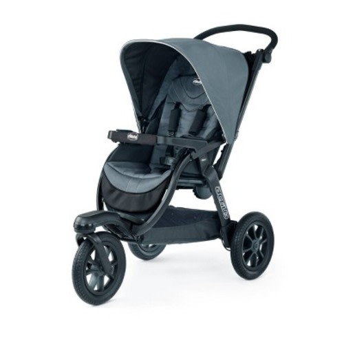Chicco Activ3 Jogging Stroller - Eclipse: Maximum Weight 50 lbs, Rubber Tires, One-Hand Fold, Infant Car Seat Compatible
