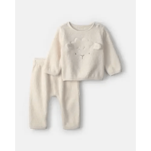 Baby 2-Piece Lamb Fleece Long-Sleeve Top & Pant Set - Cream | Carter's