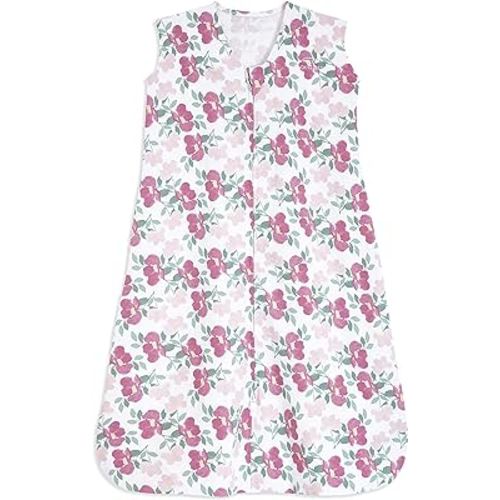 HALO SleepSack, 100% Cotton Wearable Blanket, Swaddle Transition Sleeping Bag, TOG 0.5, Stems, Medium, 6-12 Months