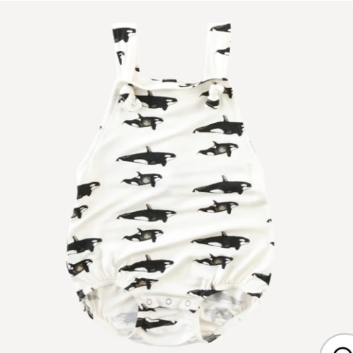 tie overall bubble | orcas | bamboo