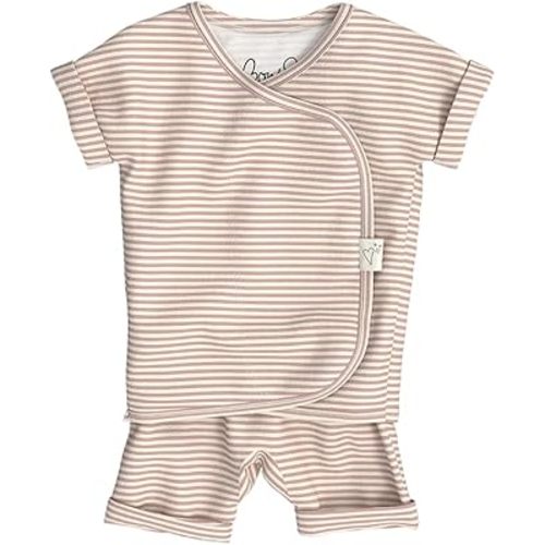Bonsie Skin to Skin Babywear Romper - Pink Striped Baby Short Sleeve - Berry Twist