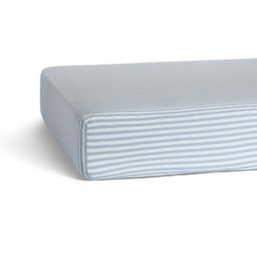 Stormy Blue Stripe Crib Sheets
