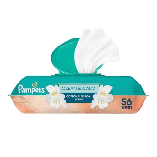 Pampers Clean & Calm Cotton Blossom Scent Wipes - 56ct