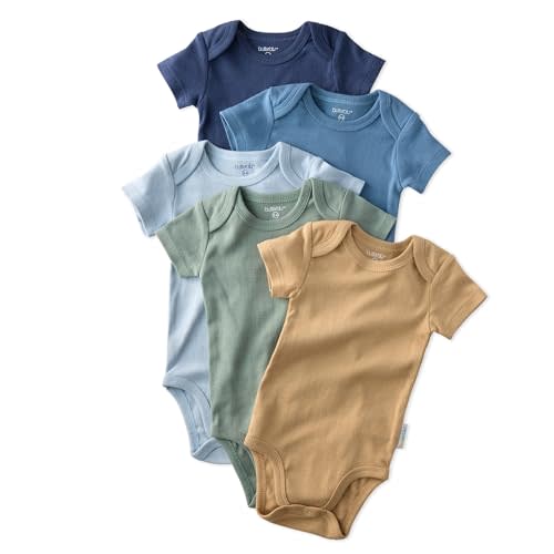 Avery 5-Pack Short Sleeve Bodysuits 100% Organic Cotton for Baby Boys & Girls