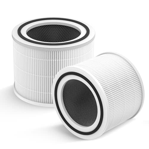 Core 300 Replacement Filter Compatible with LEVOIT Core 300, Core 300-P, Core 300S Air Purifier, 3-in-1 H13 True HEPA Filter and Activated Carbon, Core 300-RF, 2 Pack, White, by Ouheal