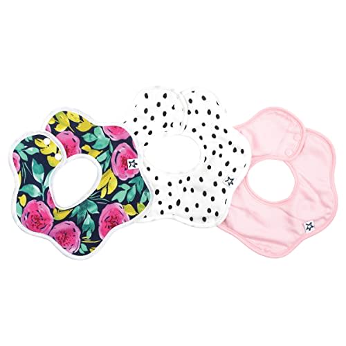 Tiny Twinkle Roundabout Drool Bibs 3 Pack - 360 Rotating Water Resistant and Absorbent Teething Baby Bibs