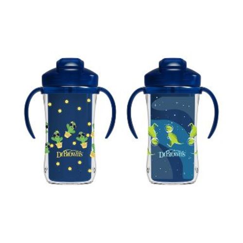 Dr. Brown's 10 fl oz Insulated Straw Cup - Blue - 2pk