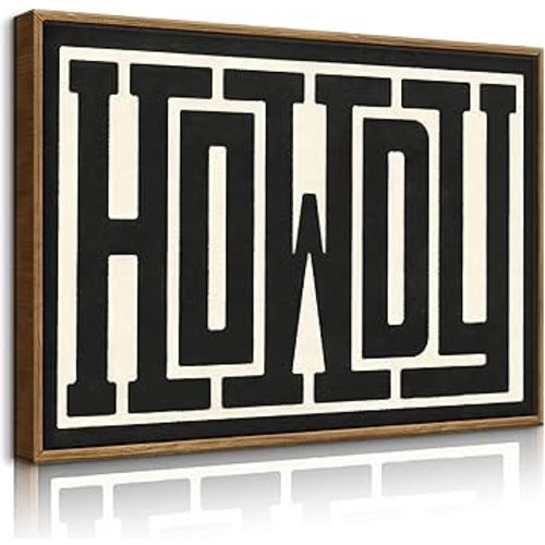 Amazon.com: QIYFFBN Framed Funky Western Wall Decor Black and White Howdy Wall Art Big Texas Modern Canvas Picture Southwestern Country Ranch Sign Print Trendy Cowgirl Cowboy Farmhouse Art(12x16in Framed): Posters & Prints