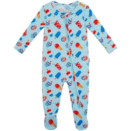 Bamboo Viscose Baby Boy Footie Pajamas, Infant Clothes, 2 Way Zipper Newborn Sleepers
