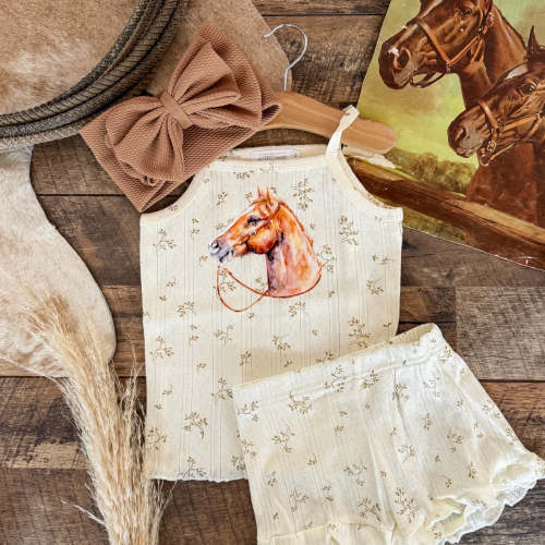 Horse Desert Floral Short Set- Baby/Toddler – theFRINGEDpineapple