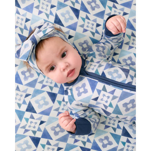 Patchwork Indigo Fitted Crib Sheet | Little Sleepies