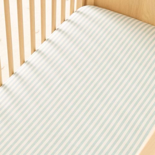 Pink Chicken Stripe Crib Fitted Sheet