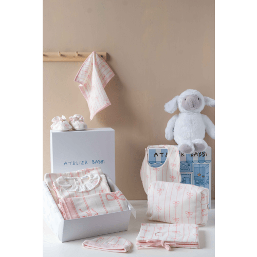 9-Piece Newborn Set - Ribbon/Pink