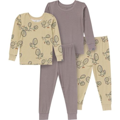 Modern Moments by Gerber Boy Baby, Toddler and Little Kid 4-Piece Snug Fit Pajama Set, Bicycle