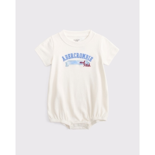 baby logo graphic bubble romper