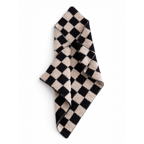 Phufy® Bliss Checkerboard Mini Blanket, Black/Cocoa